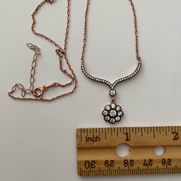 925 Silver necklace cz stones - Picture 4 of 4